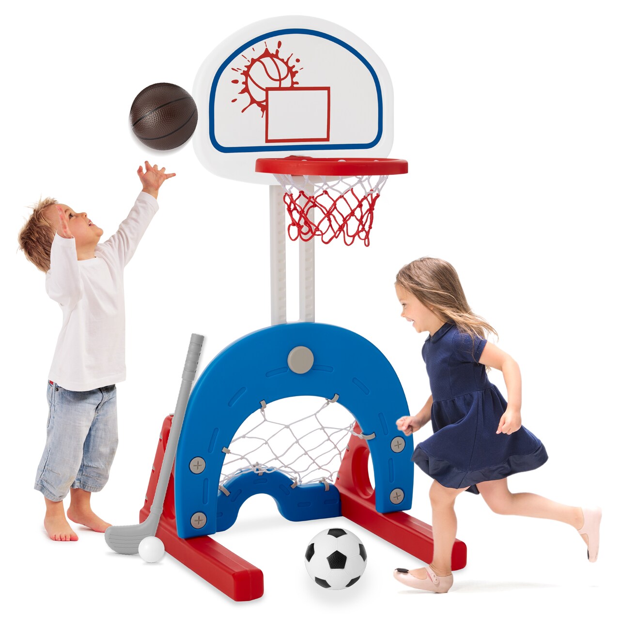 Best Choice Products 3-in-1 Toddler Basketball Hoop Sports Activity Center Grow With Me Play Set